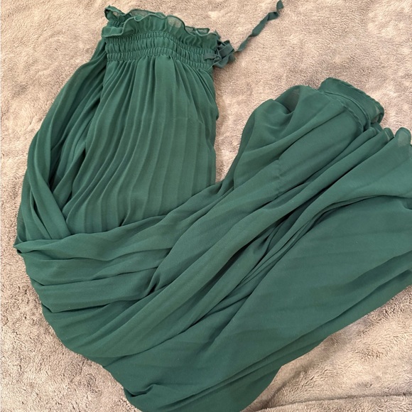 Zara Forest Green Wide Leg Pleated Pants - Picture 2 of 3